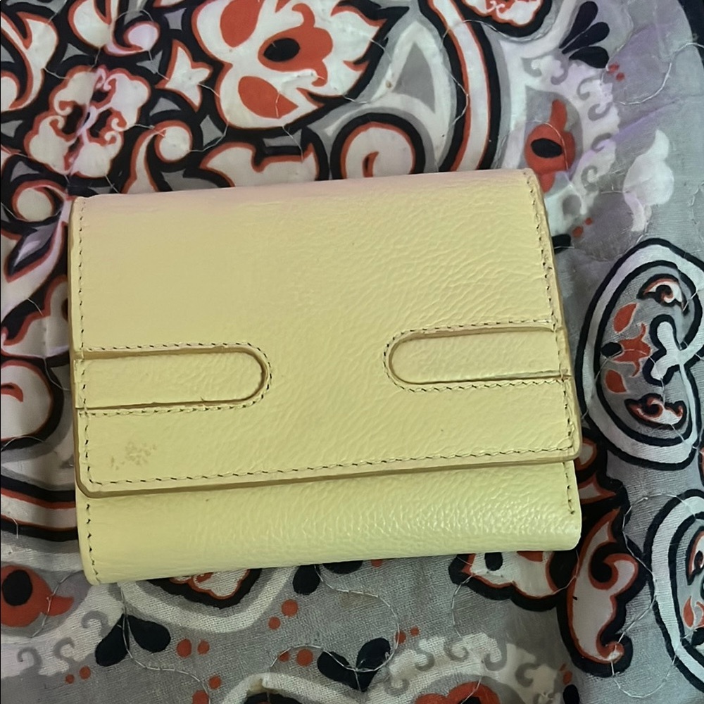 Cream Genuine Leather Women's Wallet